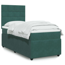 vidaXL sötétzöld bársony rugós ágy matraccal 80 x 200 cm ágy és ágykellék