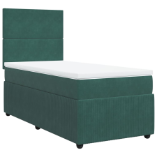 vidaXL sötétzöld bársony rugós ágy matraccal 80 x 200 cm (3292187) ágy és ágykellék