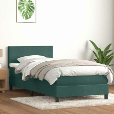 vidaXL sötétzöld bársony rugós ágy matraccal 80x210 cm ágy és ágykellék
