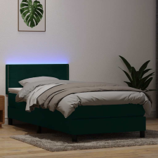 vidaXL sötétzöld bársony rugós ágy matraccal 80x220 cm ágy és ágykellék