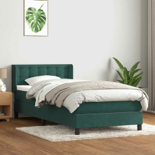 vidaXL sötétzöld bársony rugós ágy matraccal 80x220 cm ágy és ágykellék