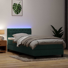 vidaXL sötétzöld bársony rugós ágy matraccal 80x220 cm ágy és ágykellék