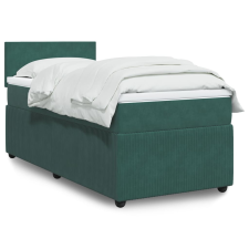 vidaXL sötétzöld bársony rugós ágy matraccal 90 x 200 cm ágy és ágykellék