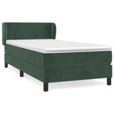 vidaXL sötétzöld bársony rugós ágy matraccal 90x190 cm (3127346) ágy és ágykellék