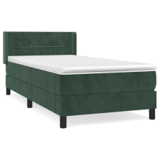 vidaXL sötétzöld bársony rugós ágy matraccal 90x190 cm (3130934) ágy és ágykellék