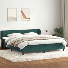 vidaXL sötétzöld bársony rugós ágy matracokkal 200x210 cm ágy és ágykellék