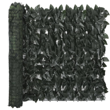 vidaXL sötétzöld leveles erkélyparaván 400 x 75 cm kerti bútor