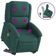 vidaXL sötétzöld szövet dönthető masszázs- és állófotel (3204182) masszázsfotel