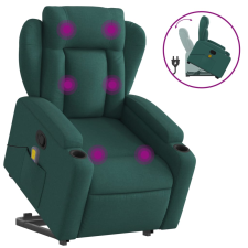 vidaXL sötétzöld szövet dönthető masszázs- és állófotel (3204500) masszázsfotel