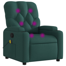 vidaXL sötétzöld szövet dönthető masszázsfotel (372497) masszázsfotel