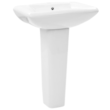 vidaXL szabadon álló fehér kerámia mosdókagyló lábbal 580x470x200 mm (143003) szaniter
