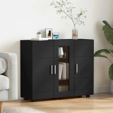vidaXL Széf polcokkal tárolóval Fekete 55.5 x 29 x 100 cm Faanyag bútor