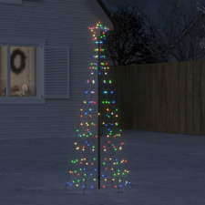 vidaXL színes karácsonyfa fénykúp tüskékkel 220 LED 180 cm karácsonyi dekoráció