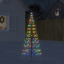 vidaXL Színes karácsonyfa zászlórúdon 200 led-del 180 cm műfenyő