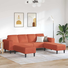 vidaXL Szövet kanapé párnával Piros Narancs 208 cm Bársony anyag bútor