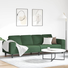 vidaXL Szövet kanapé párnával Sötétzöld 208 cm Bársony anyag bútor