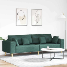 vidaXL Szövet kanapé párnával Sötétzöld 208 cm szövet bútor
