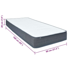 vidaXL szövet rugós matrac 160 x 80 x 20 cm ágy és ágykellék