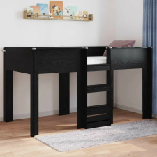 vidaXL Szükidő ágy tárolóval Fekete tölgy 90 x 200 cm Faanyag ágy és ágykellék