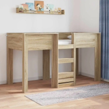 vidaXL Szükidő ágy tárolóval Sonoma tölgy 75 x 190 cm Faanyag ágy és ágykellék