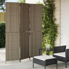 vidaXL szürke 3-paneles polyrattan térelválasztó bútor