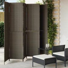 vidaXL szürke 6-paneles polyrattan térelválasztó bútor