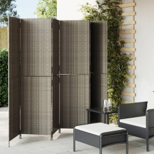 vidaXL szürke 6-paneles polyrattan térelválasztó bútor