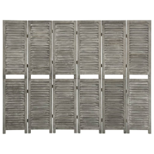 vidaXL szürke 6-paneles tömör faparaván 214 x 166 cm bútor