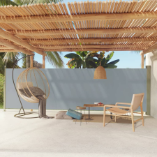 vidaXL szürke behúzható oldalsó terasznapellenző 160 x 600 cm kerti bútor