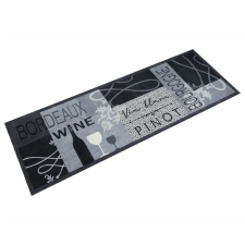 vidaXL Szürke bor mintás mosható bársony konyhaszőnyeg 60x180 cm lakástextília