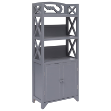 vidaXL szürke császárfa fürdőszobaszekrény 46 x 24 x 116 cm fürdőszoba bútor