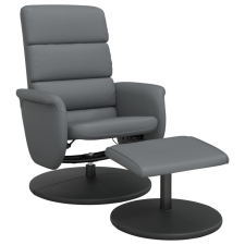 vidaXL szürke dönthető műbőr fotel lábzsámollyal (356723) bútor