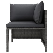vidaXL szürke elemes polyrattan sarokkanapé párnákkal (313493) kerti bútor