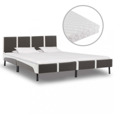 vidaXL Szürke és fehér műbőr ágy matraccal 180 x 200 cm ágy és ágykellék
