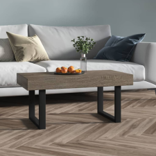vidaXL szürke és fekete MDF és vas dohányzóasztal 90x45x40 cm bútor