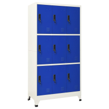 vidaXL szürke és kék acél zárható szekrény 90 x 45 x 180 cm bútor