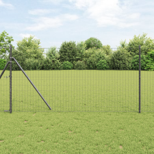 vidaXL Szürke Euro Kerítés 1.2 x 10 m Acél építőanyag