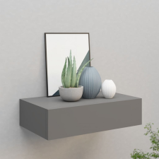 vidaXL szürke falra szerelhető fiókos polc 40 x 23,5 x 10 cm bútor