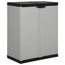 vidaXL szürke-fekete kerti tárolószekrény 1 polccal 68 x 40 x 85 cm kerti tárolás
