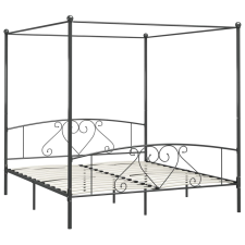 vidaXL szürke fém baldachinos ágykeret 200 x 200 cm  (284446) ágy és ágykellék