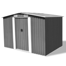 vidaXL szürke fém kerti fészer 257 x 205 x 178 cm kerti tárolás