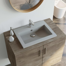 vidaXL szürke gránit mosdókagyló 600 x 450 x 120 mm fürdőszoba kiegészítő