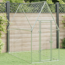 vidaXL Szürke horganyzott acél csirkeketrec 200x100x190 cm haszonállat felszerelés