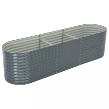 vidaXL szürke horganyzott acél kerti magaságyás 320 x 80 x 81 cm bútor