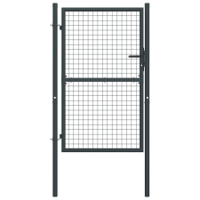 vidaXL szürke horganyzott acél rácsos kertkapu 100 x 250 cm kerti bútor
