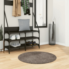vidaXL szürke hosszú szálú fényes szőnyeg Ø 80 cm lakástextília