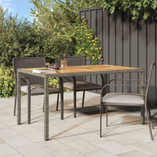 vidaXL Szürke kerti étkezőasztal 150x90x75 cm Polirattan kerti bútor
