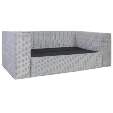 vidaXL szürke kétszemélyes természetes rattan kanapé párnákkal (283070) bútor