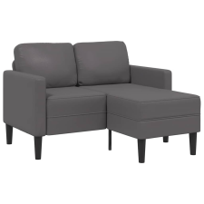 vidaXL szürke műbőr 2 üléses kanapé L-alakú kanapéval 125 cm (4107085) bútor