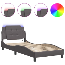 vidaXL szürke műbőr ágykeret LED-világítással 100 x 200 cm ágy és ágykellék